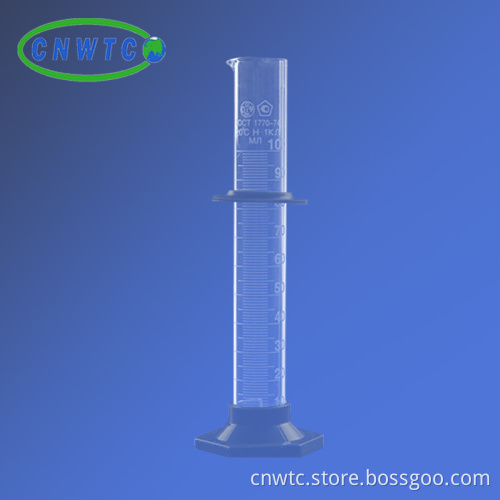 Glass Graduated Measuring Cylinder: 250ml with Round Base and Spout